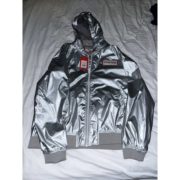 Hunter for Target Silver Hooded Windbreaker Jacket XL Men's New With Tags - Picture 5 of 5